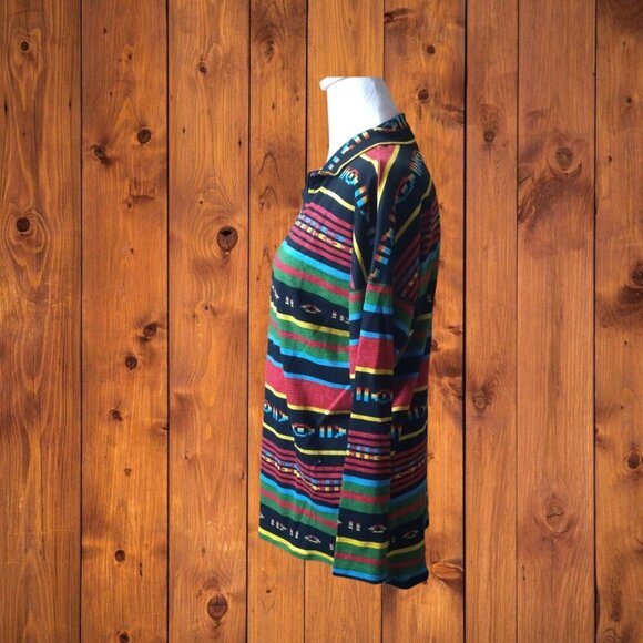 Chaps Sport Women's Medium Long Sleeve 1/2 Zip Pullover Sweater Strip Aztec - Picture 4 of 5